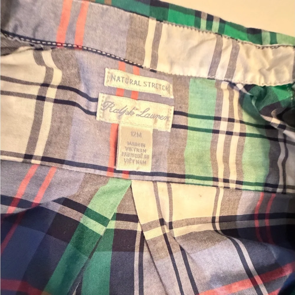 Ralph Lauren Kids Multicolor Plaid Button-Down Shirt/Natural Stretch
